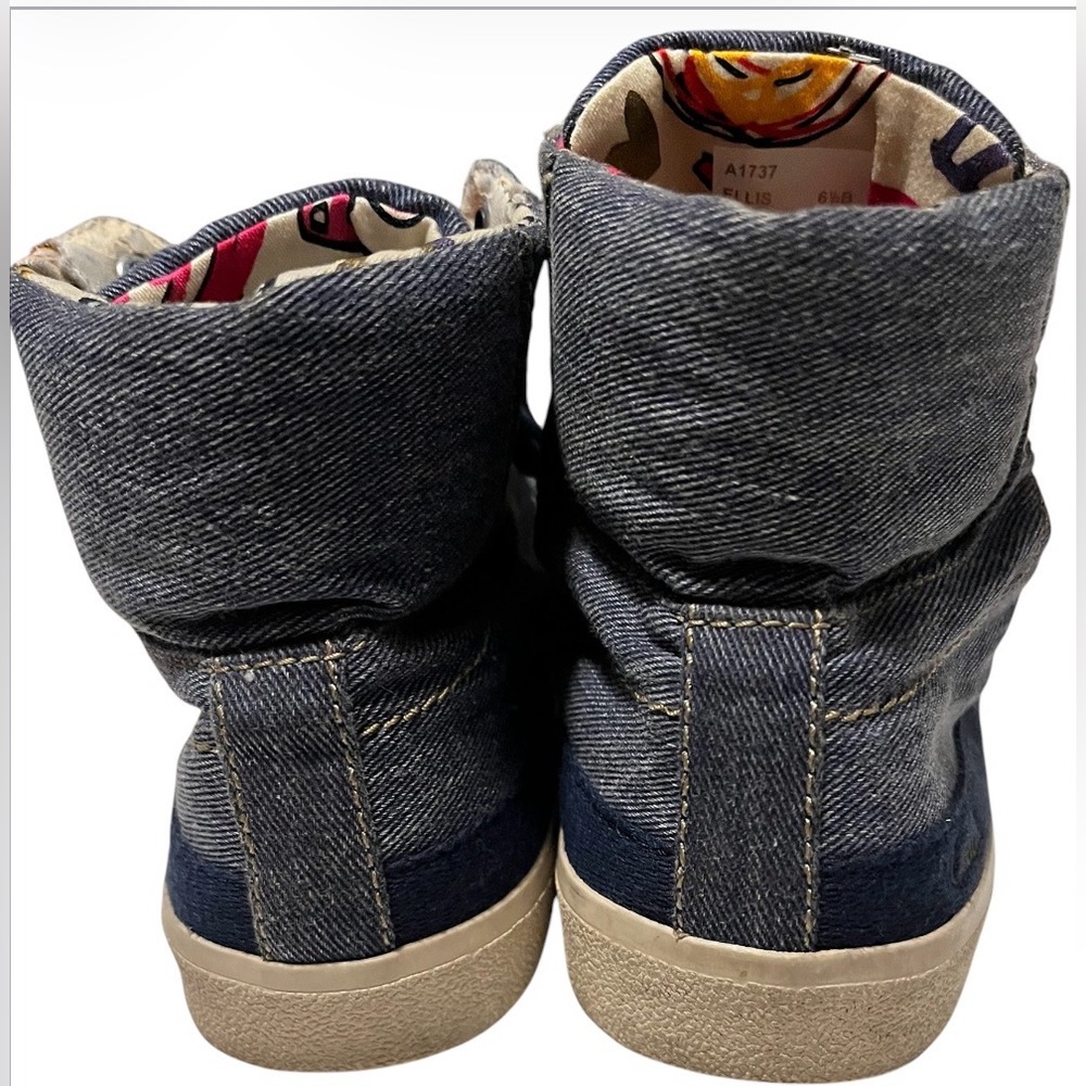 COACH Ellis Denim Poppy High-Top Sneakers Size:6.5 B - Picture 5 of 10